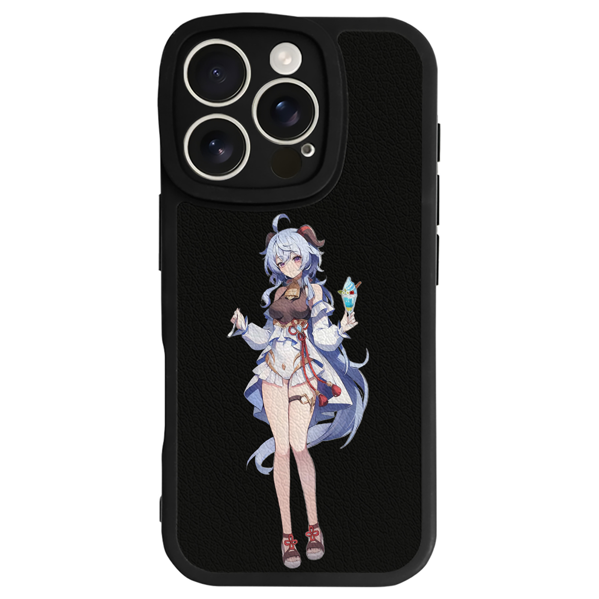 げんし神 甘雨 かんう genshin Ganyu 【iPhone 16シリーズ対応】シリコンスマホケース（レザー調） 材質：シリコン